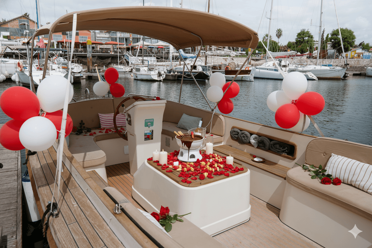 ❤️Romantic Sunset Pizza – Sparkling Wine & Chocolate Fondue